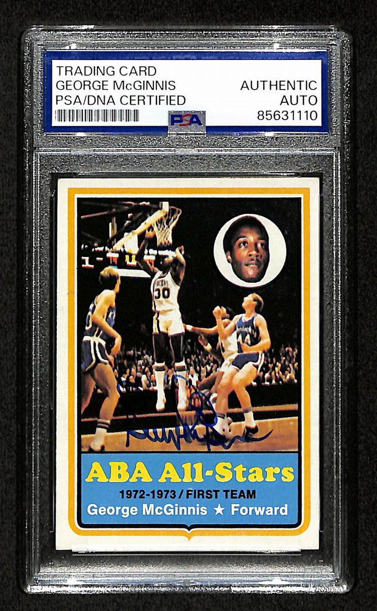 George McGinnis HOF Signed 1973-74 TOPPS Card #180 Pacers PSA/DNA 200445