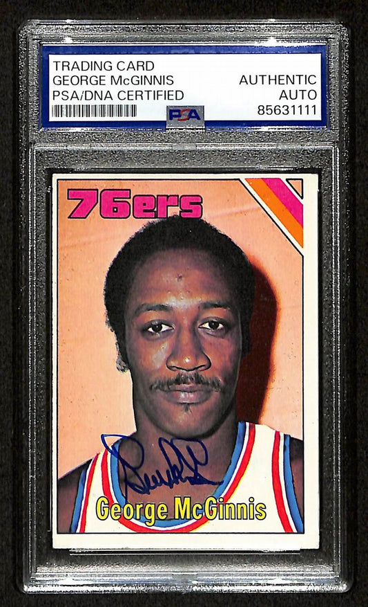George McGinnis HOF Signed 1975-76 TOPPS Card #184 76ers PSA/DNA 200447