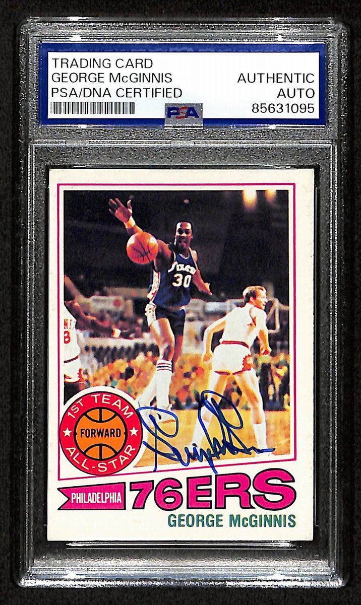 George McGinnis HOF Signed 1977-78 TOPPS Card #50 76ers PSA/DNA 200449