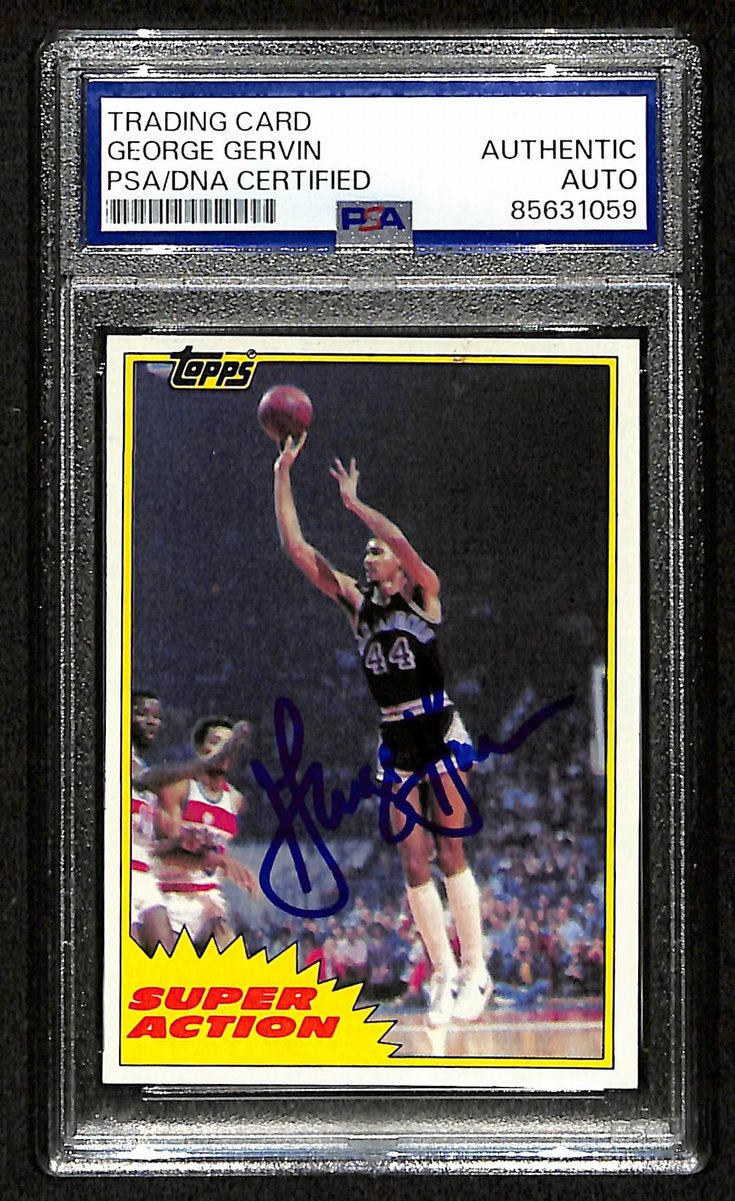 George Gervin HOF Signed/Auto 1981 TOPPS Card #106 Spurs PSA/DNA 200451