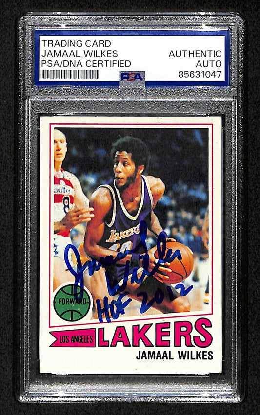 Jamaal Wilkes HOF Signed/Auto 1977 TOPPS Card #33 Lakers PSA/DNA 200388