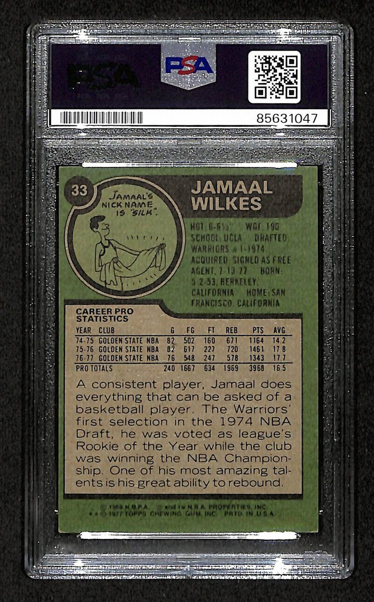Jamaal Wilkes HOF Signed/Auto 1977 TOPPS Card #33 Lakers PSA/DNA 200388