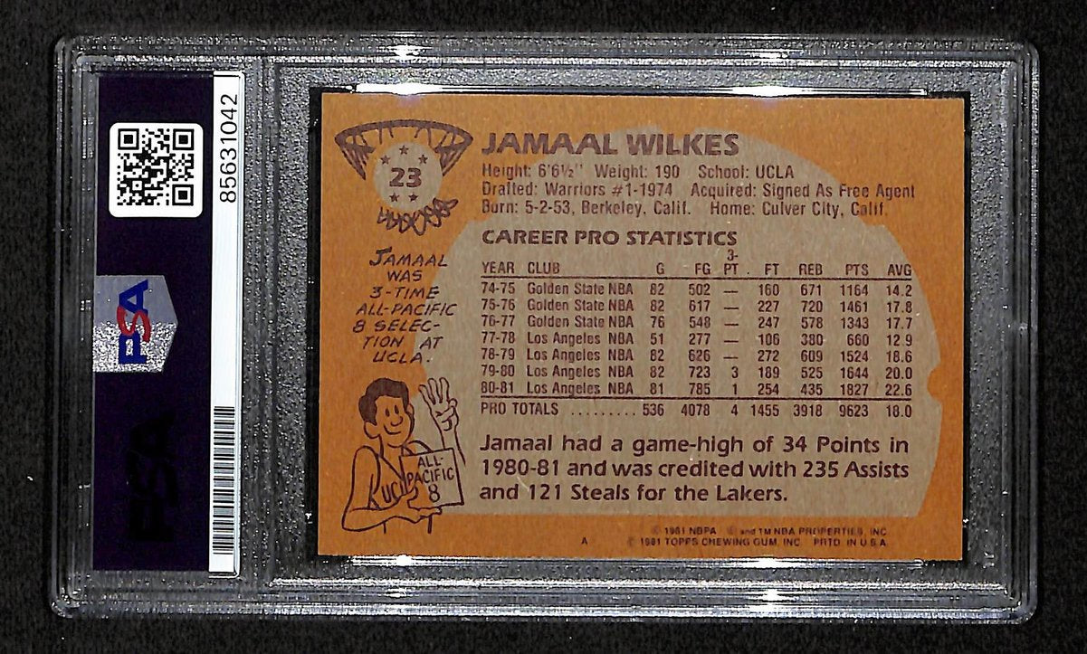 Jamaal Wilkes HOF Signed/Auto 1981 TOPPS Card #23 Lakers PSA/DNA 200390