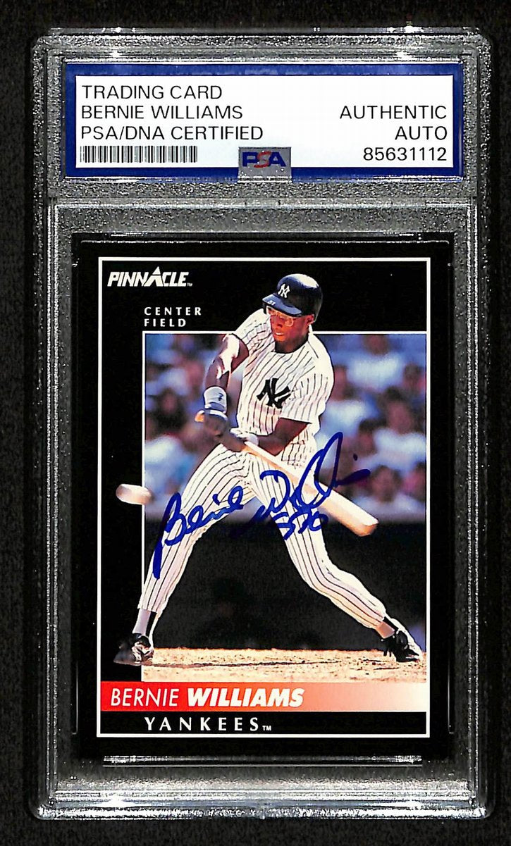 Bernie Williams Signed/Auto 1992 Pinnacle Card #229 Yankees PSA/DNA 200435