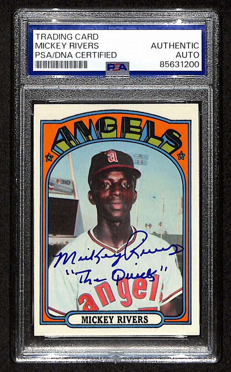 Mickey Rivers Signed/Inscribed 1972 TOPPS Card #272 Angels PSA/DNA 200436