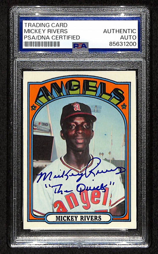 Mickey Rivers Signed/Inscribed 1972 TOPPS Card #272 Angels PSA/DNA 200436
