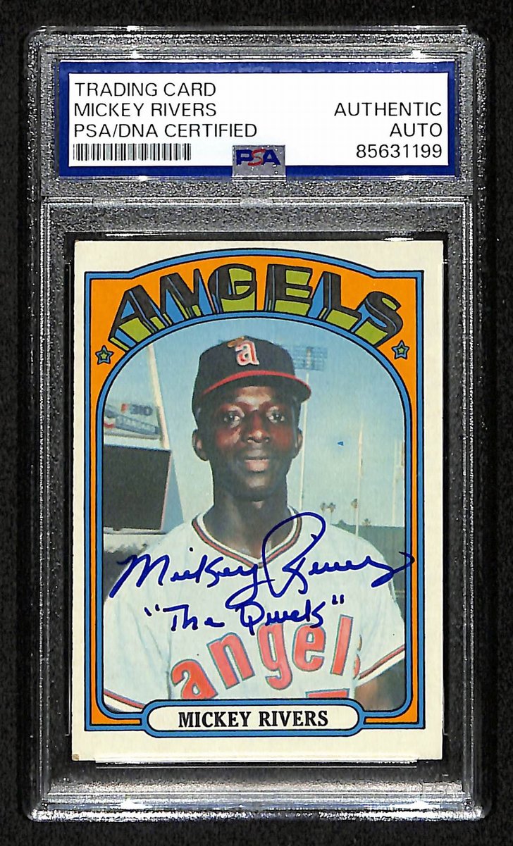 Mickey Rivers Signed/Inscribed 1972 TOPPS Card #272 Angels PSA/DNA 200437