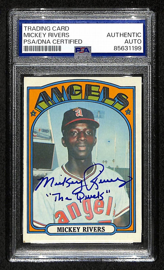 Mickey Rivers Signed/Inscribed 1972 TOPPS Card #272 Angels PSA/DNA 200437