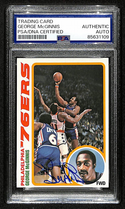 George McGinnis HOF Signed/Auto 1978-79 TOPPS Card #90 76ers PSA/DNA 200442