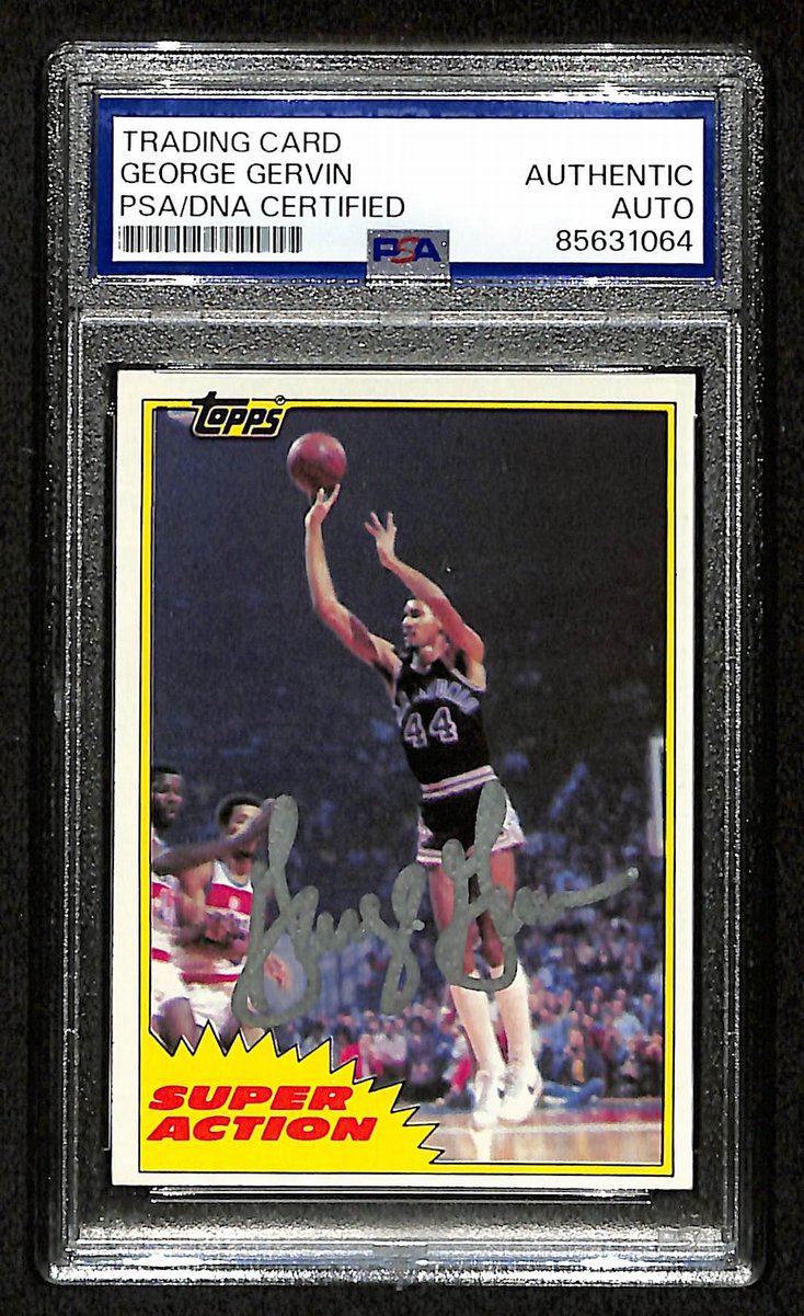 George Gervin HOF Signed/Auto 1981 TOPPS Card #106 Spurs PSA/DNA 200452