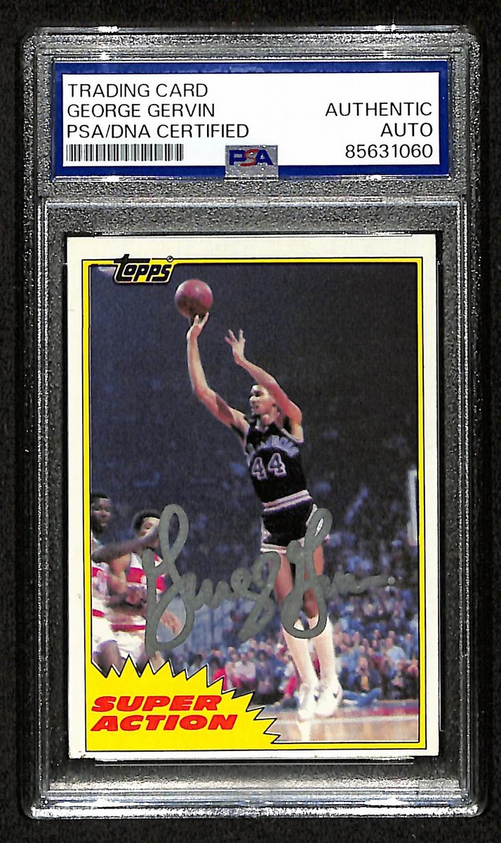 George Gervin HOF Signed/Auto 1981 TOPPS Card #106 Spurs PSA/DNA 200453