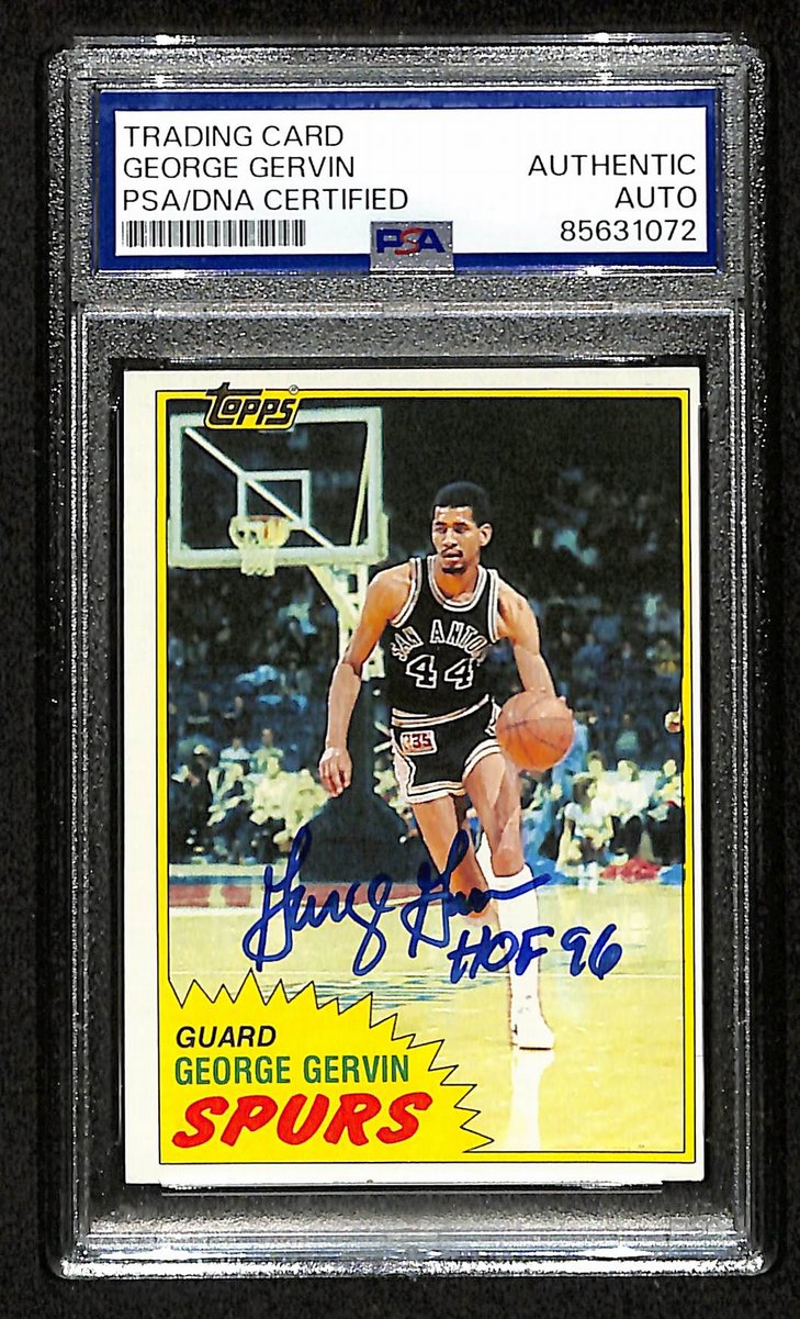 George Gervin HOF Signed/Inscribed 1981 TOPPS Card #37 Spurs PSA/DNA 200455