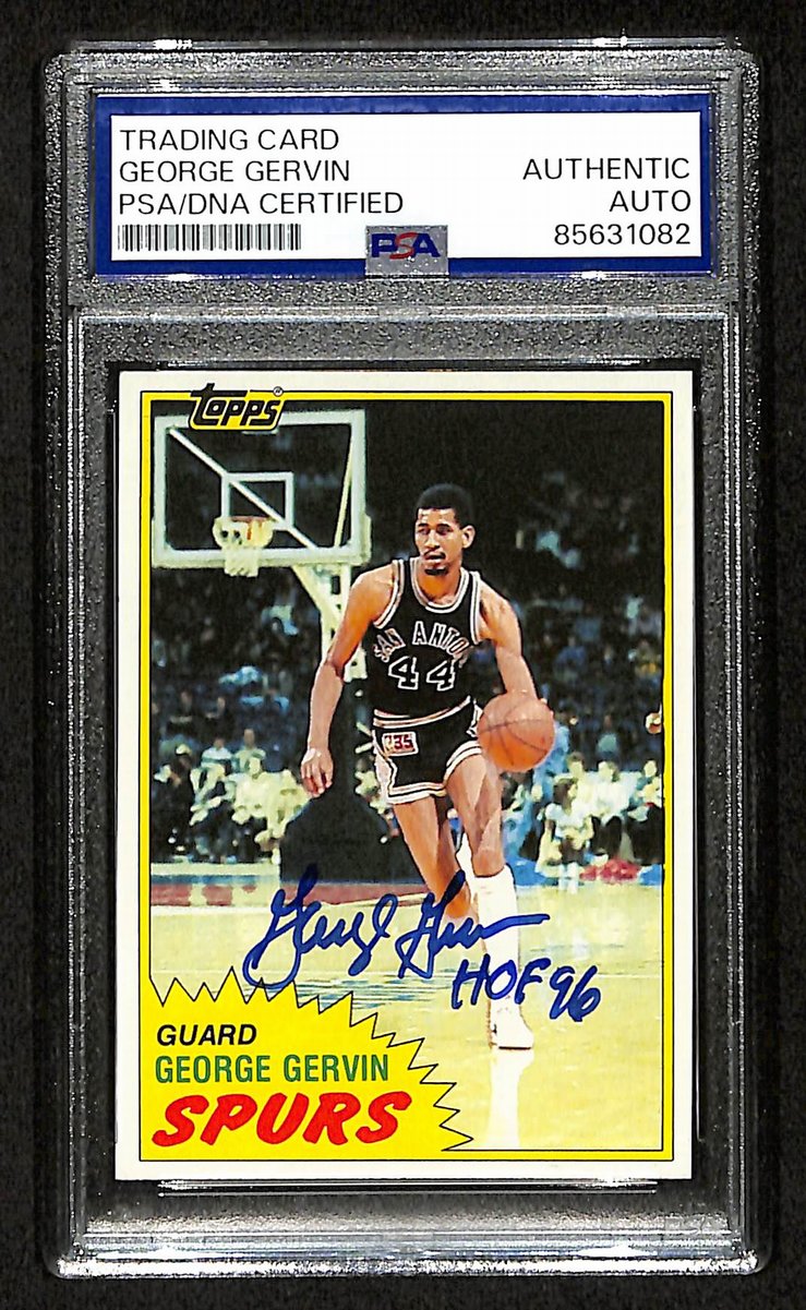George Gervin HOF Signed/Inscribed 1981 TOPPS Card #37 Spurs PSA/DNA 200462