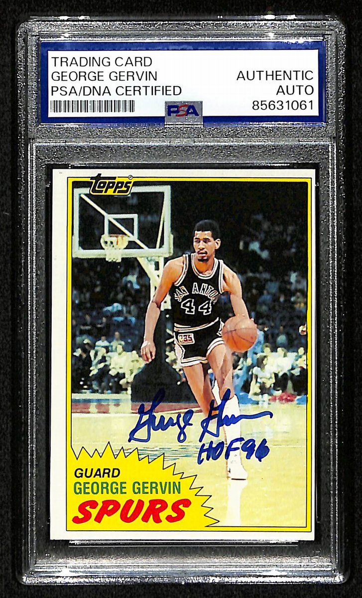 George Gervin HOF Signed/Inscribed 1981 TOPPS Card #37 Spurs PSA/DNA 200464