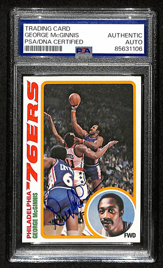 George McGinnis HOF Signed/Auto 1978-79 TOPPS Card #90 76ers PSA/DNA 200472