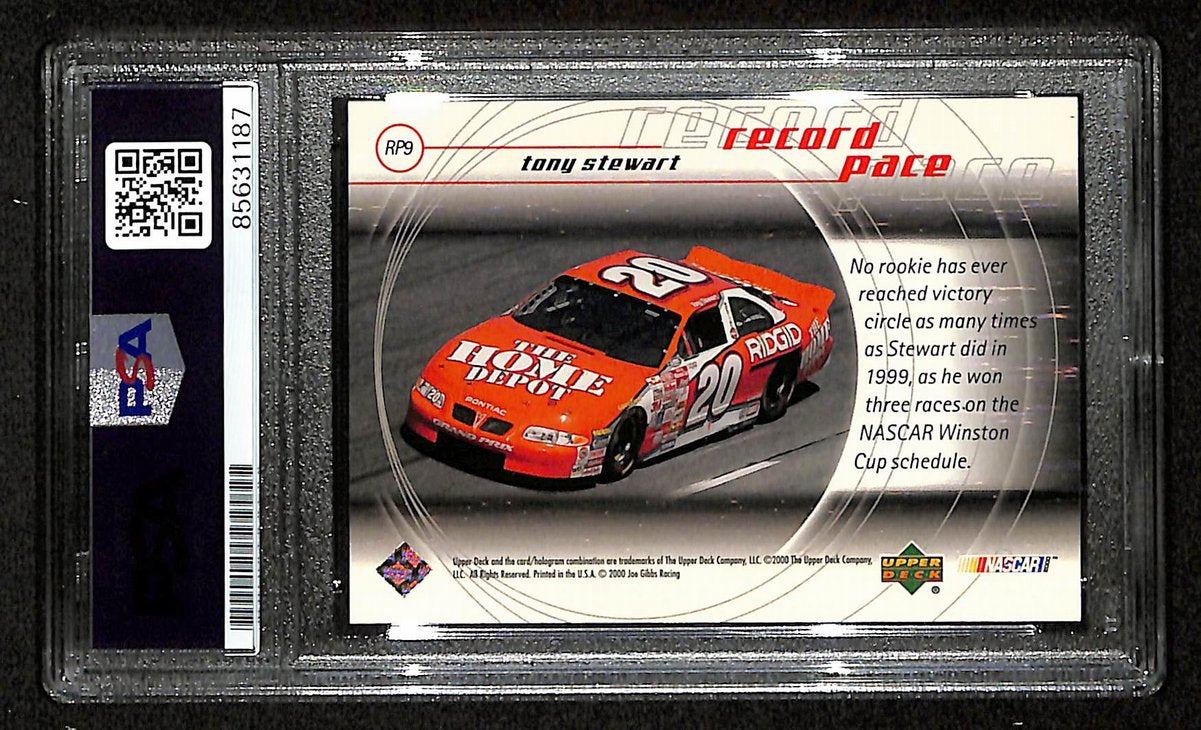 Tony Stewart Signed/Auto 2000 NASCAR Upper Deck Card #RP9 PSA/DNA 200475