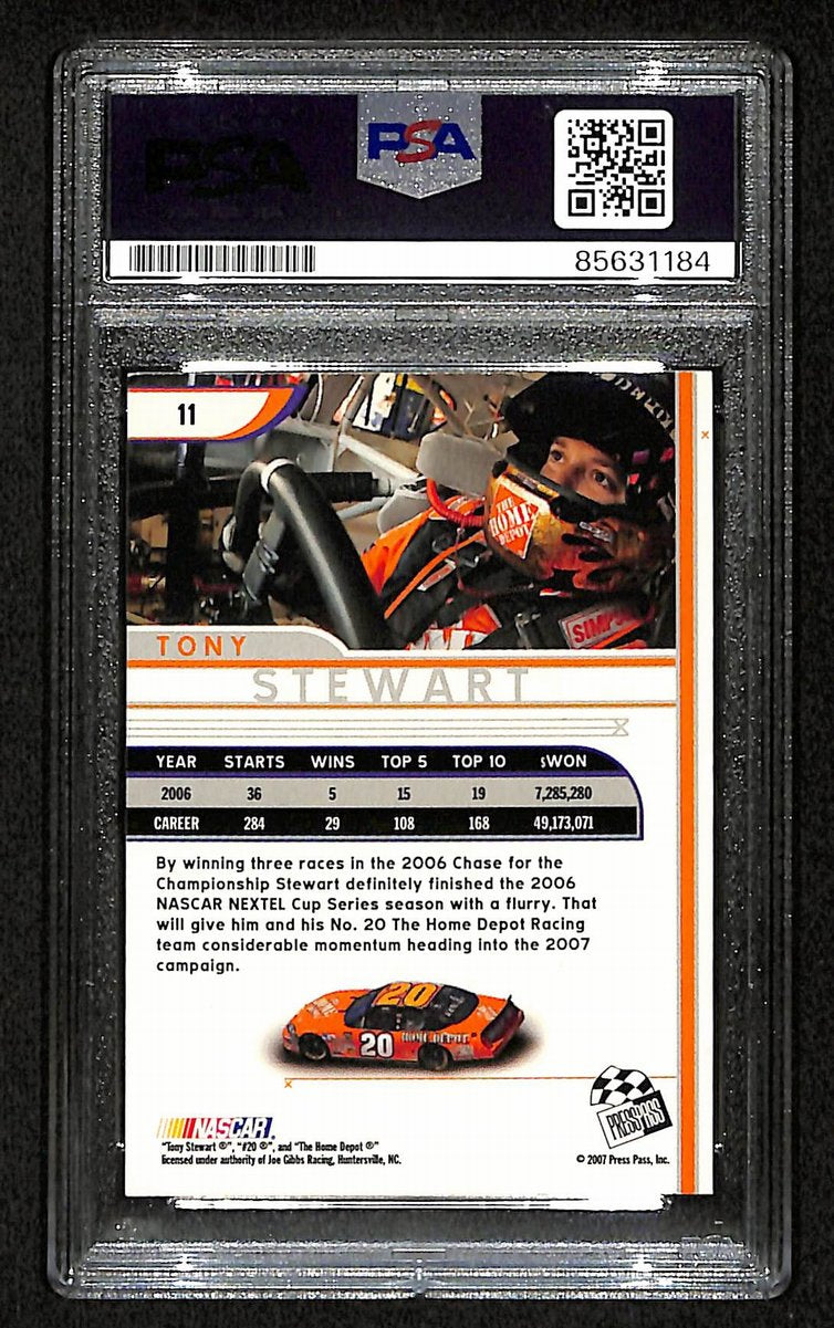 Tony Stewart Signed/Auto 2007 NASCAR Press Pass Card #11 PSA/DNA 200477