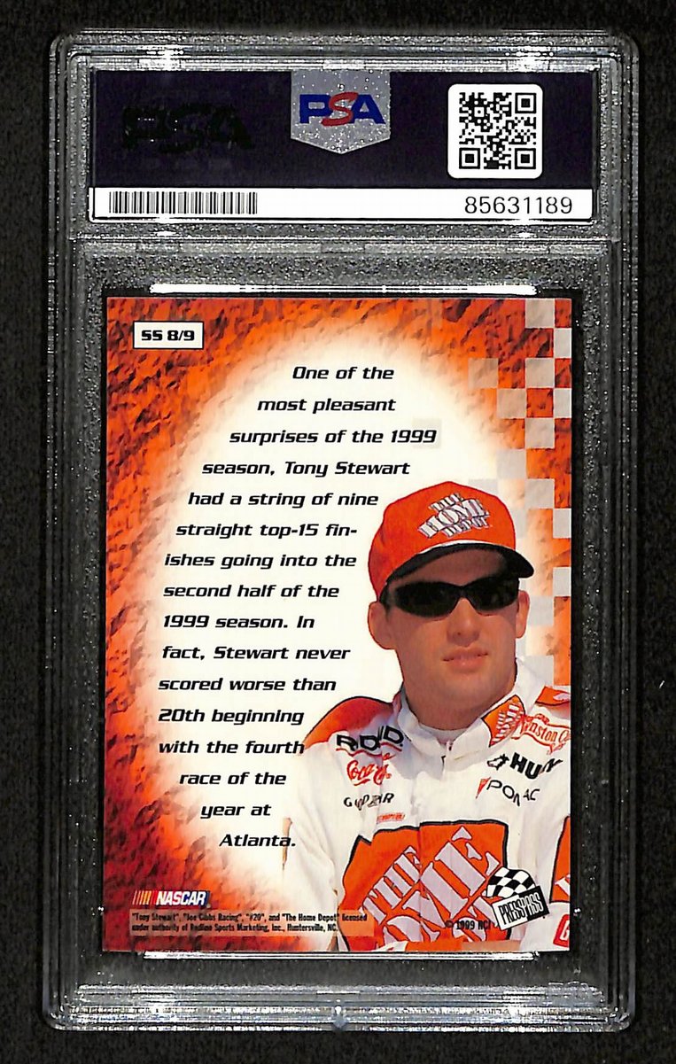 Tony Stewart Signed/Auto 1999 NASCAR Press Pass Card #SS 8/9 PSA/DNA 200480