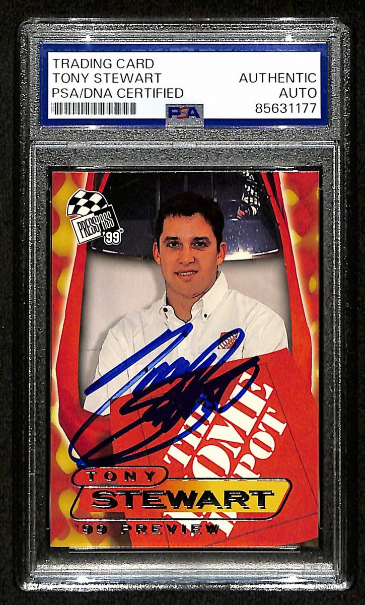 Tony Stewart Signed/Auto 1999 NASCAR Press Pass Card #99 PSA/DNA 200485