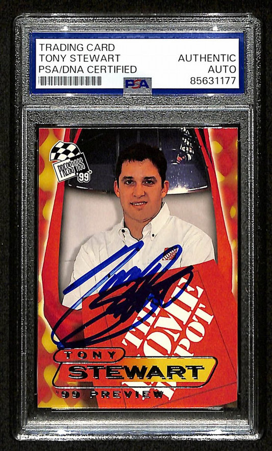 Tony Stewart Signed/Auto 1999 NASCAR Press Pass Card #99 PSA/DNA 200485