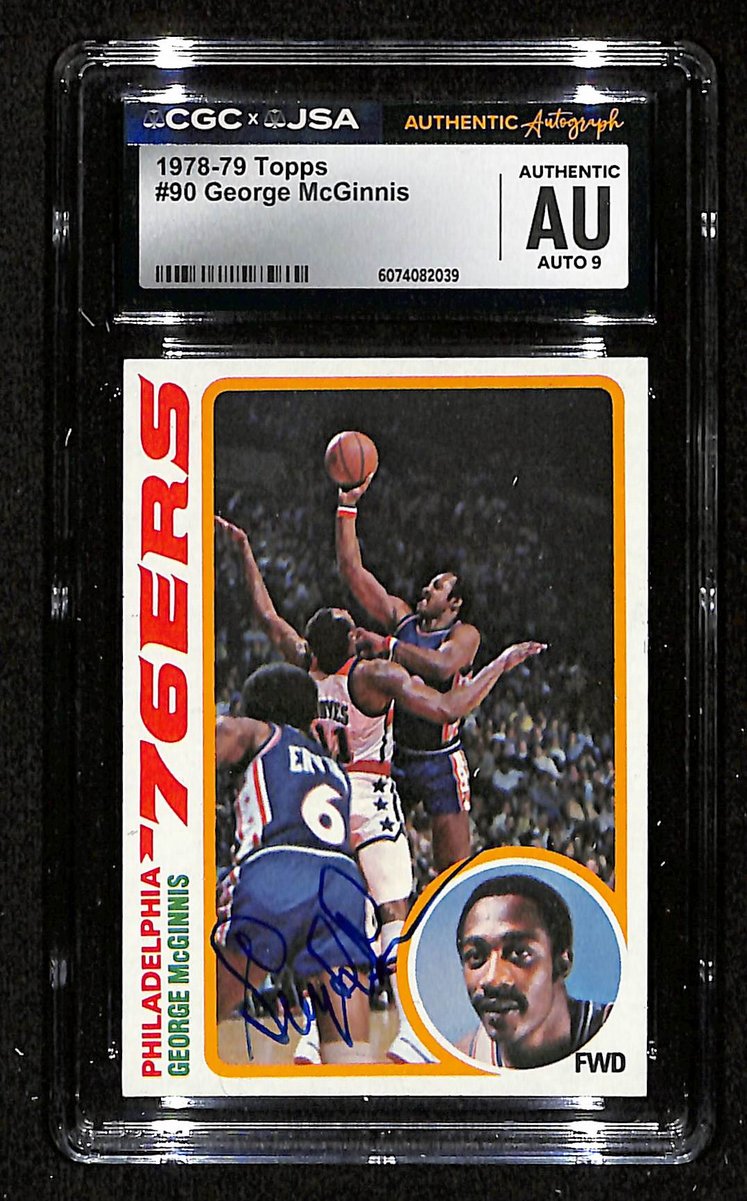George McGinnis HOF Signed/Auto 1978-79 TOPPS Card #90 76ers CGC/JSA 199133