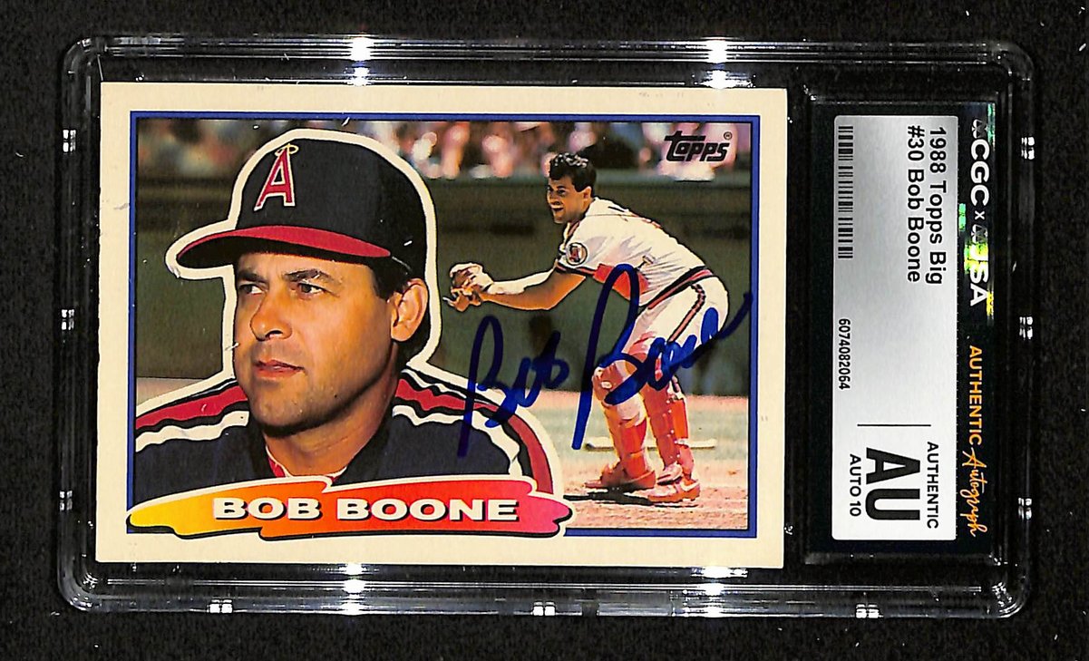 Bob Boone Signed/Auto 1988 TOPPS Big Card #30 Angels CGC/JSA 199129