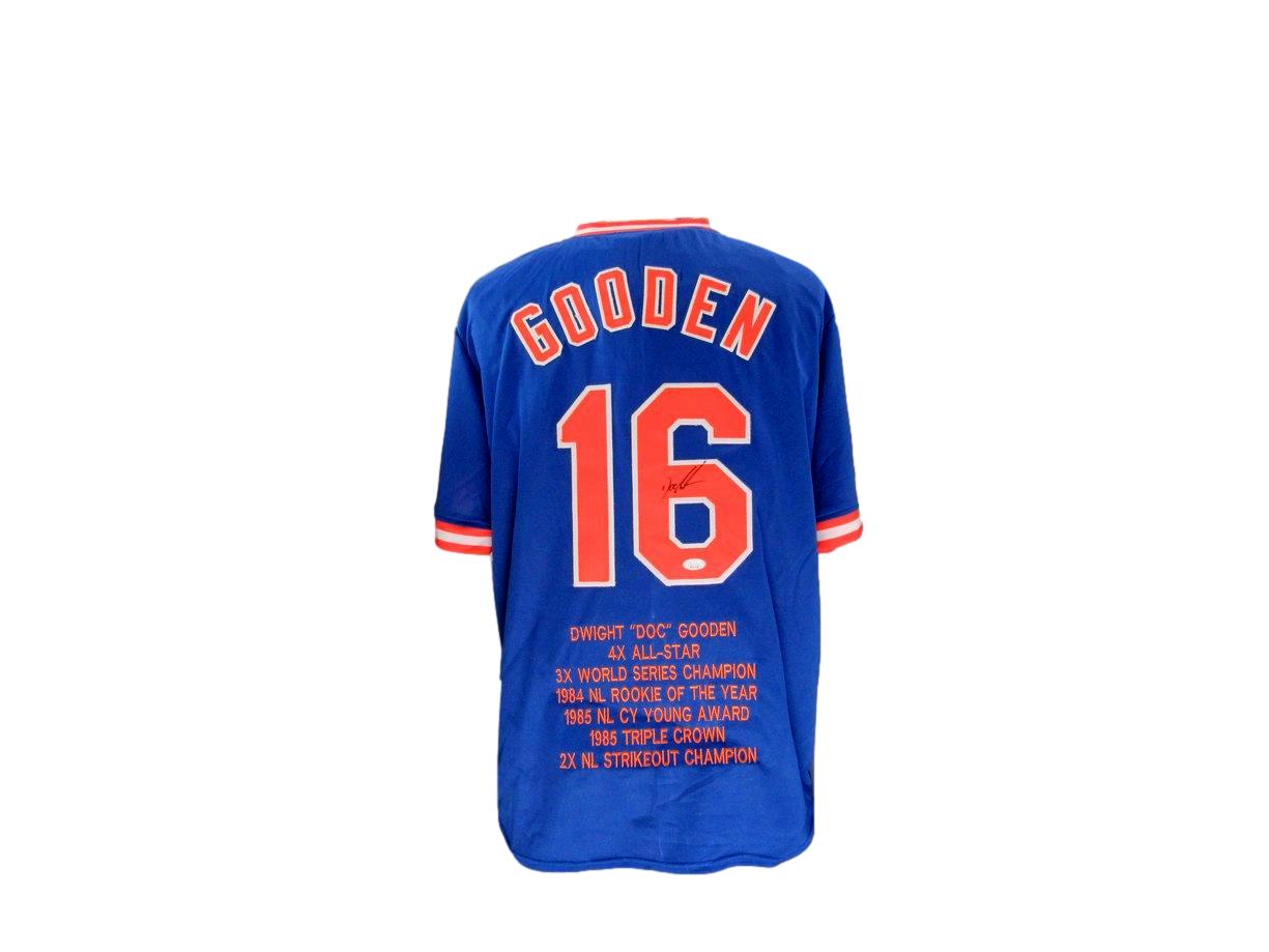 Dwight Doc Gooden Signed/Autographed Custom Baseball Stat Jersey Mets JSA 200848