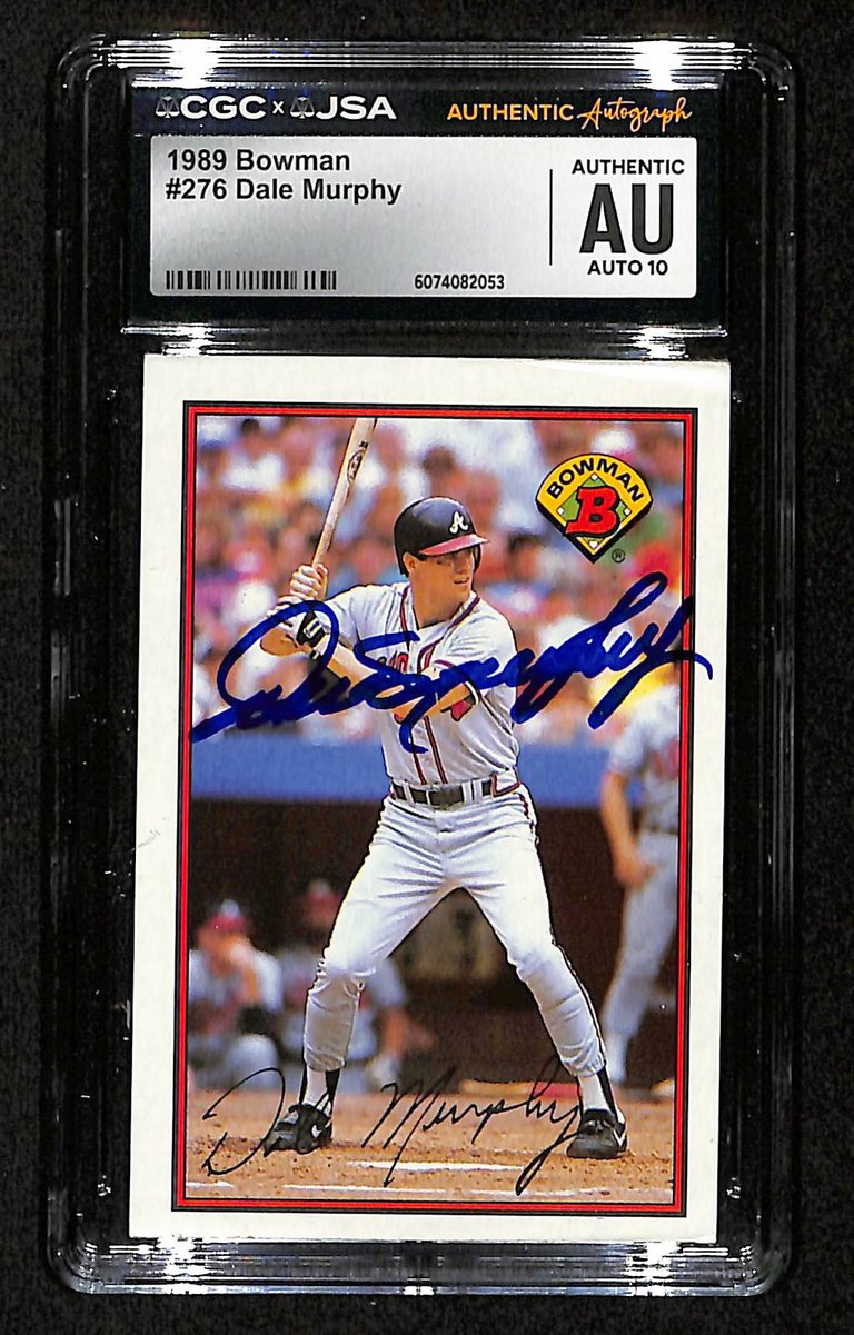 Dale Murphy Signed/Autographed 1989 Bowman Card #276 Braves CGC/JSA 199088