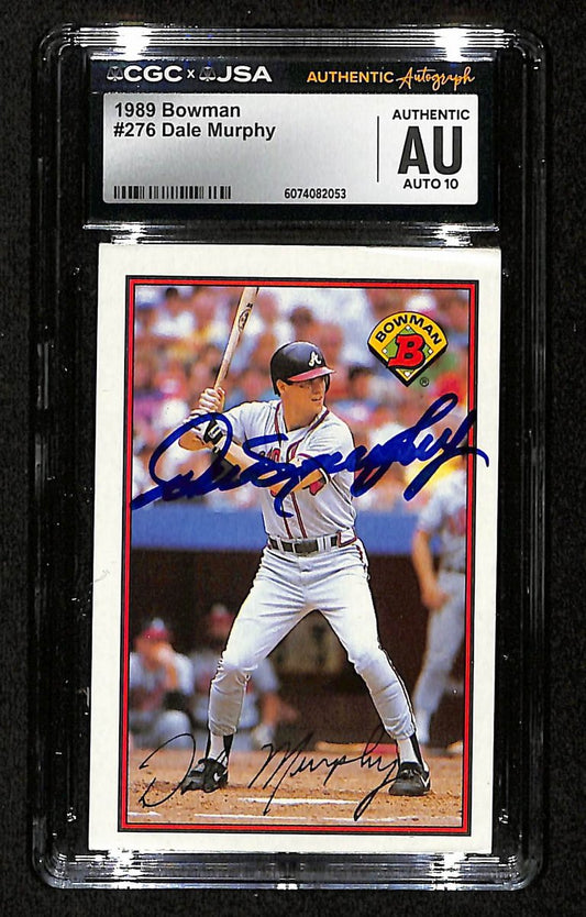 Dale Murphy Signed/Autographed 1989 Bowman Card #276 Braves CGC/JSA 199088