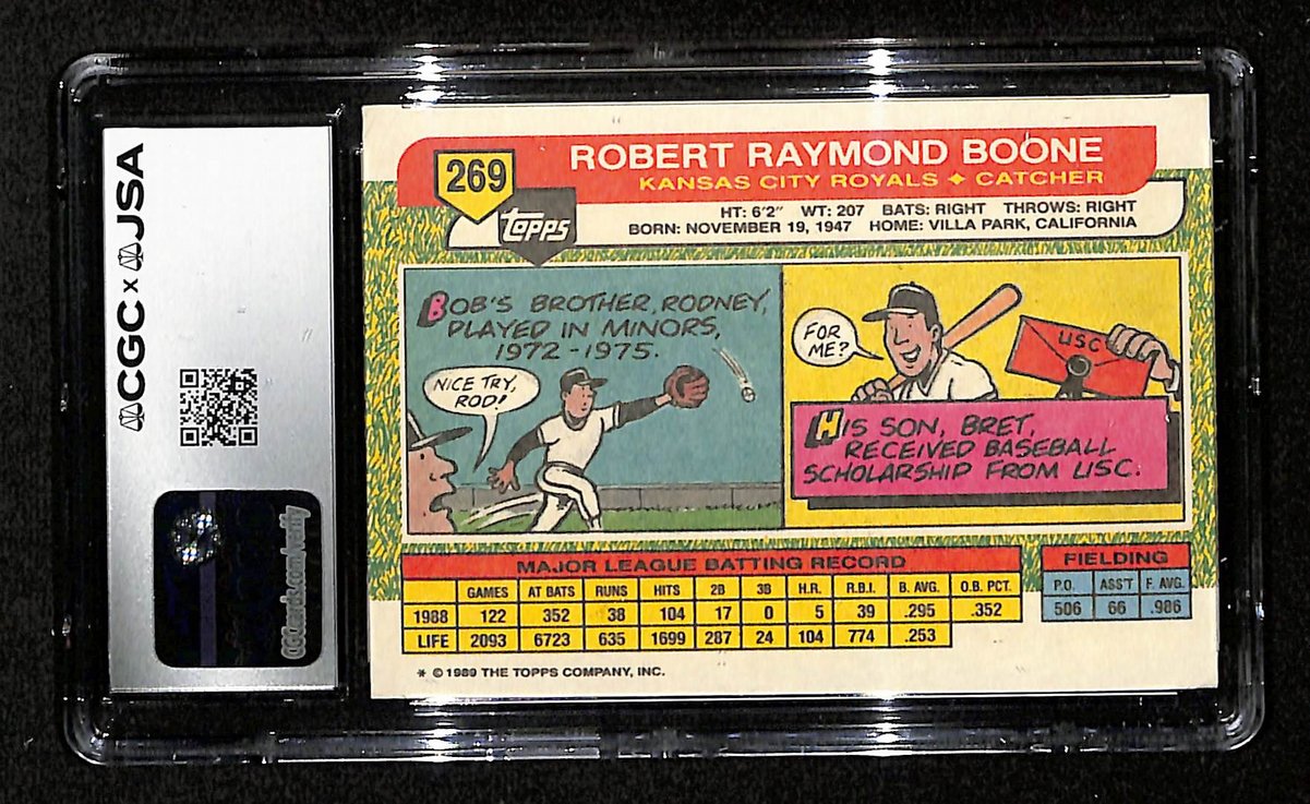 Bob Boone Signed/Autographed 1989 TOPPS Big Card #269 Royals CGC/JSA 199089