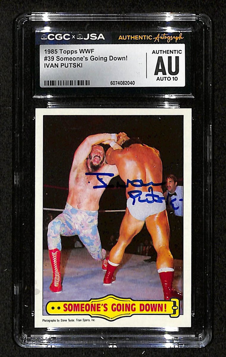 Ivan Putski Signed/Autographed 1985 TOPPS WWF Card #39 CGC/JSA 199091