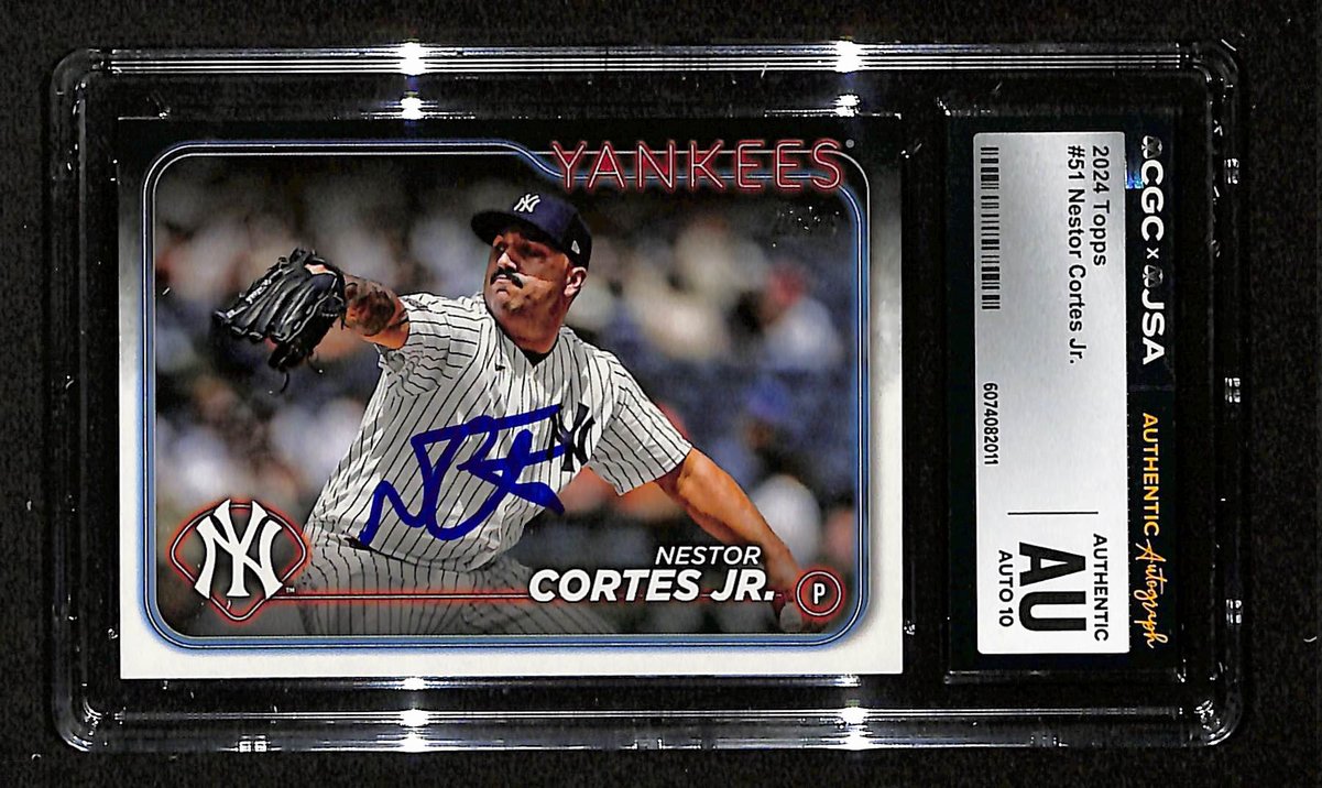Nestor Cortes Jr. Signed/Auto 2024 TOPPS Card #51 Yankees CGC/JSA 199094