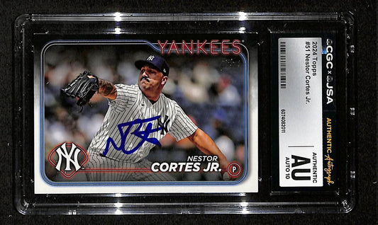 Nestor Cortes Jr. Signed/Auto 2024 TOPPS Card #51 Yankees CGC/JSA 199094