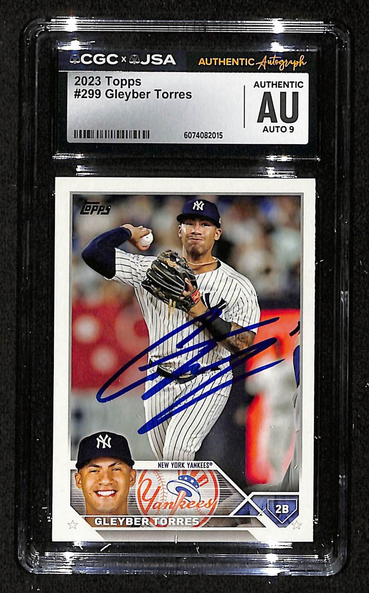 Gleyber Torres Signed/Auto 2023 TOPPS Card #299 Yankees CGC/JSA 199098