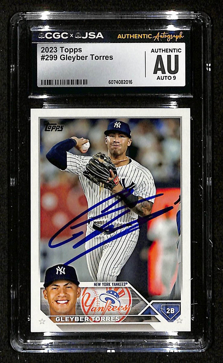 Gleyber Torres Signed/Auto 2023 TOPPS Card #299 Yankees CGC/JSA 199099