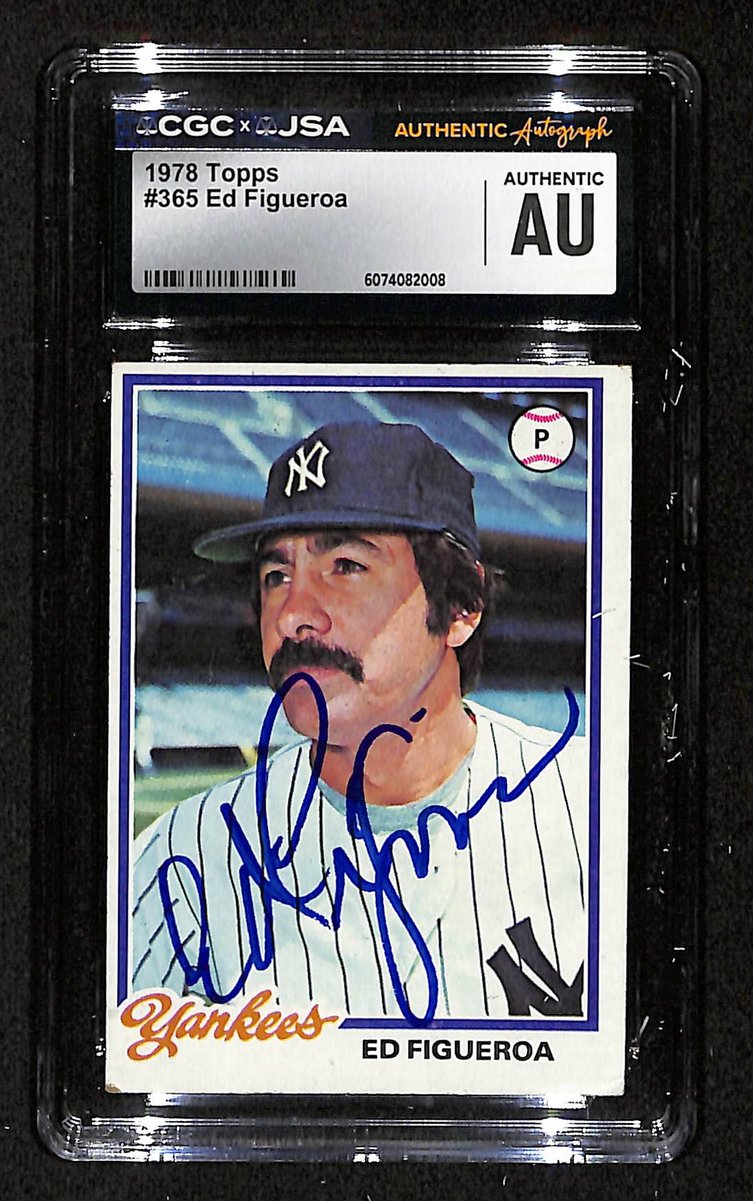 Ed Figueroa Signed/Auto 1978 TOPPS Card #365 Yankees CGC/JSA 199102