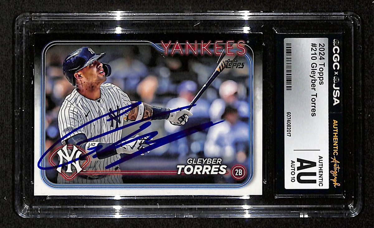 Gleyber Torres Signed/Auto 2024 TOPPS Card #210 Yankees CGC/JSA 199104