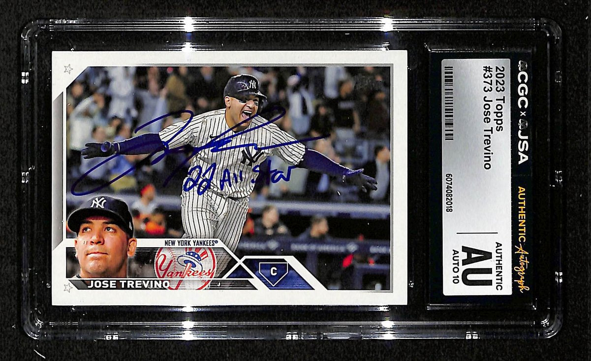 Jose Trevino Signed/Auto 2023 TOPPS Card #373 Yankees CGC/JSA 199105