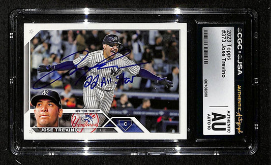 Jose Trevino Signed/Auto 2023 TOPPS Card #373 Yankees CGC/JSA 199105