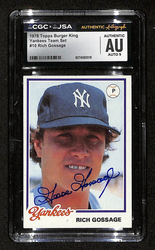 Rich Gossage Signed/Auto 1978 TOPPS Card #10 Yankees CGC/JSA 199106