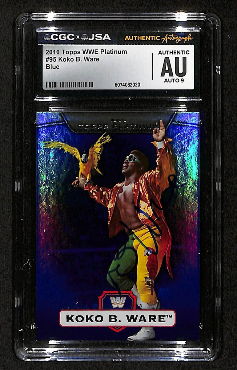 Koko B. Ware Signed/Auto 2010 TOPPS WWE Card #95 CGC/JSA MINT 9 199107