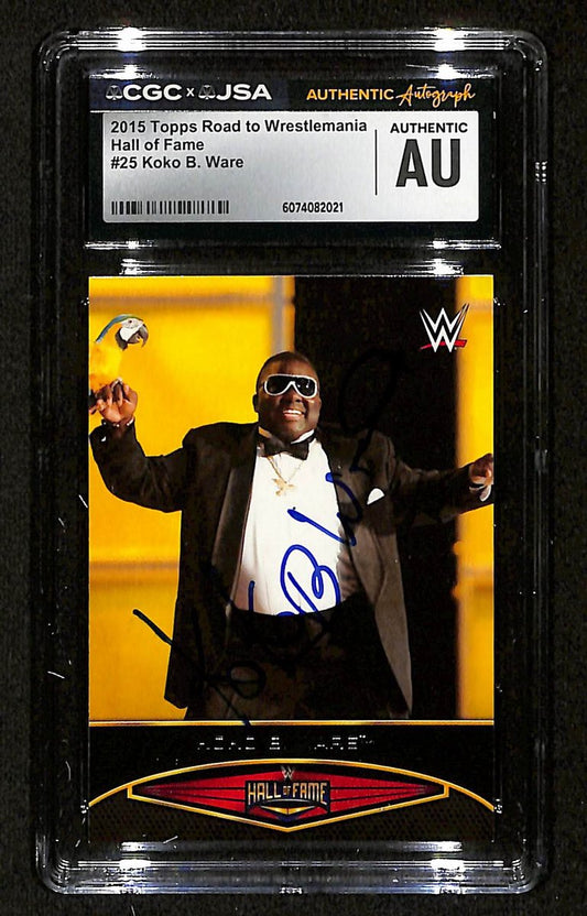Koko B. Ware Signed/Auto 2015 TOPPS WWE Card #25 CGC/JSA 199108