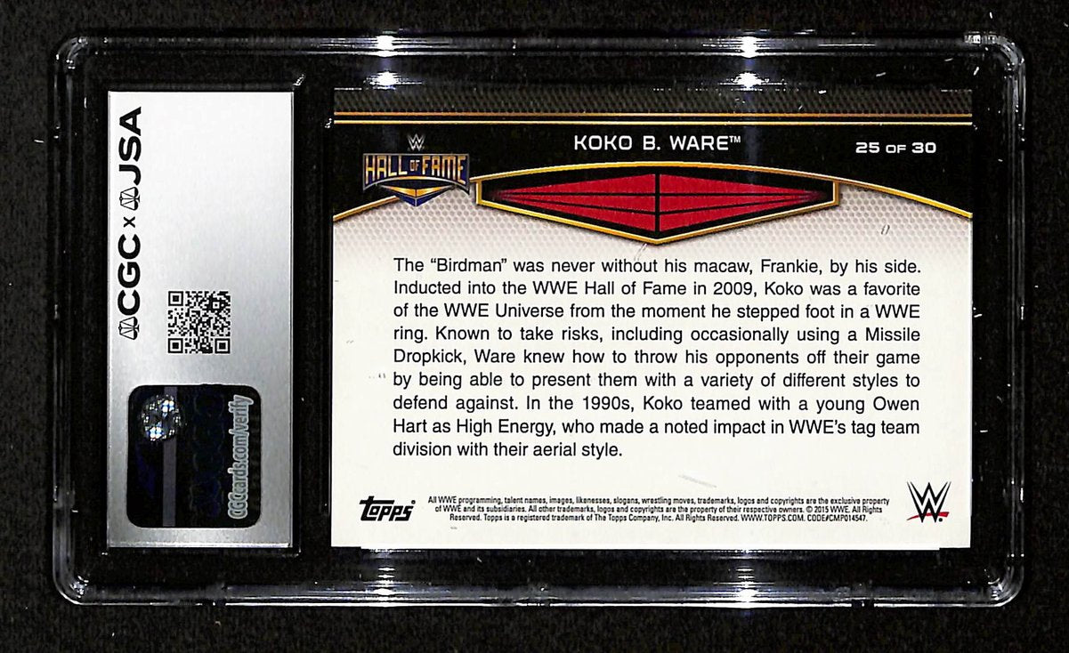 Koko B. Ware Signed/Auto 2015 TOPPS WWE Card #25 CGC/JSA 199108