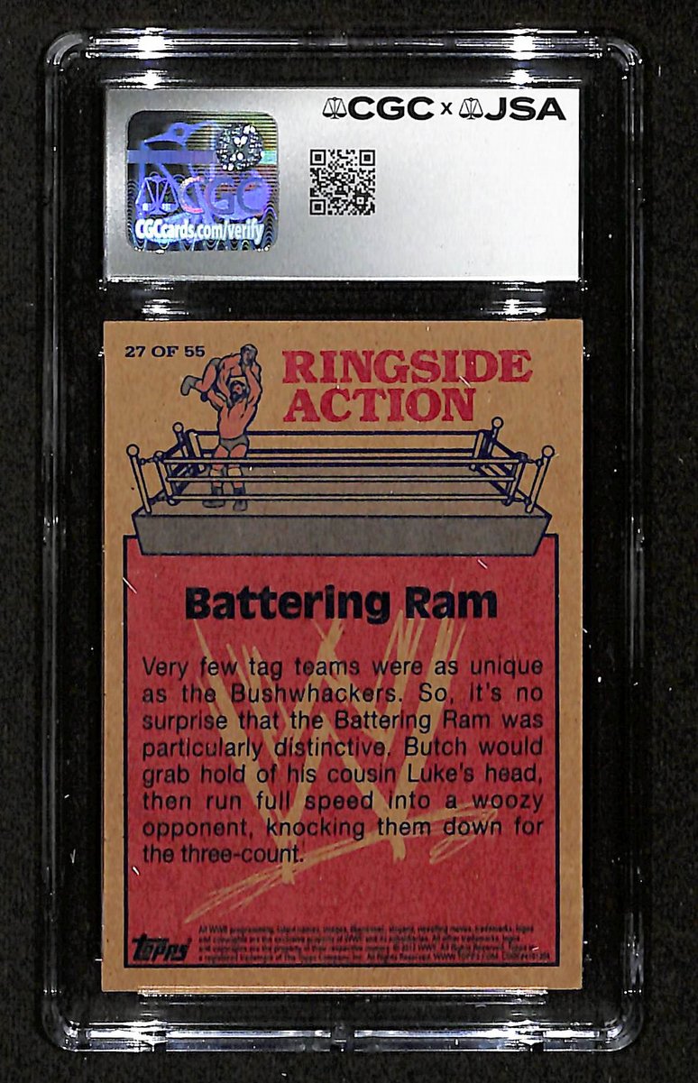 Bushwacker Luke Signed/Auto 2012 TOPPS WWE Card #27 CGC/JSA MINT 9 199109