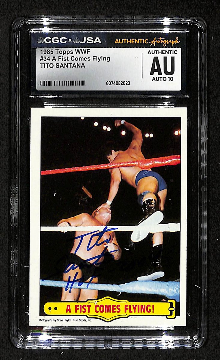 Tito Santana Signed/Auto 1985 TOPPS WWF Card #34 CGC/JSA GEM MINT 10 199110
