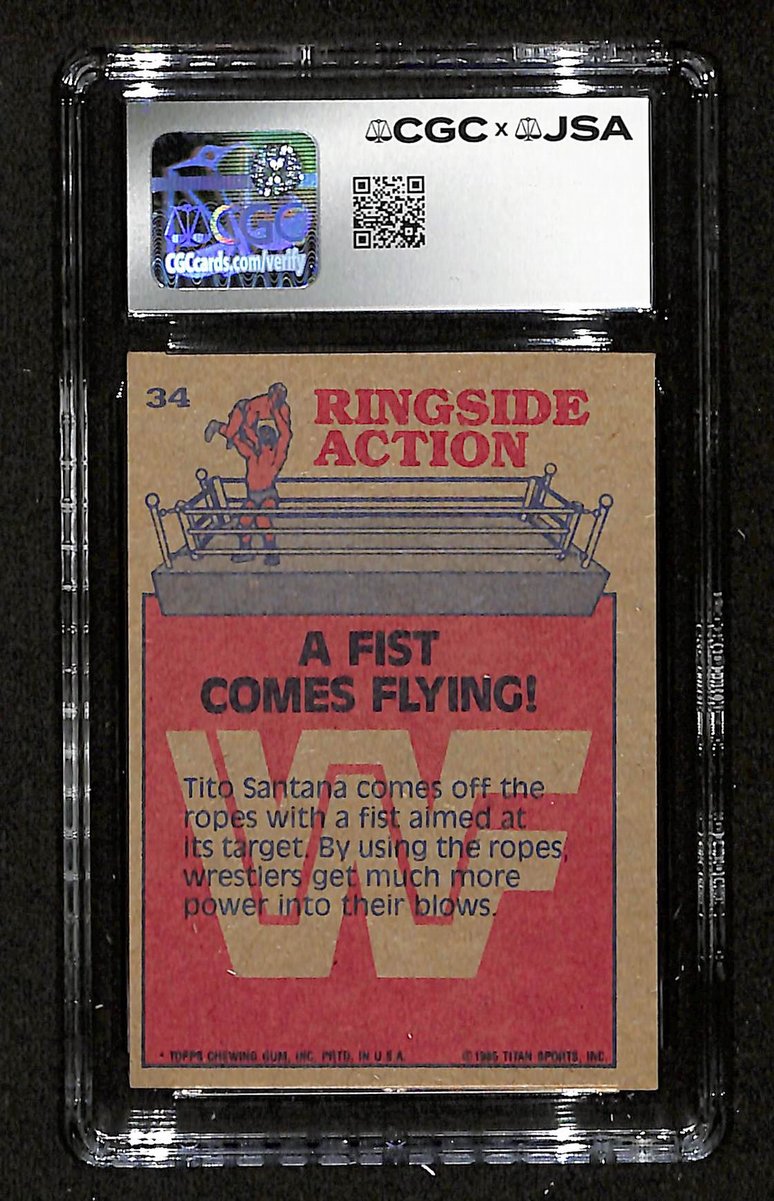 Tito Santana Signed/Auto 1985 TOPPS WWF Card #34 CGC/JSA GEM MINT 10 199110