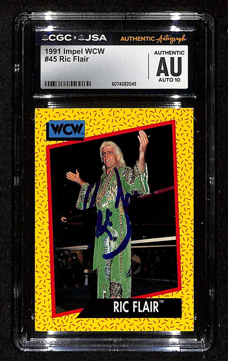 Ric Flair Signed/Auto 1991 Impel WCW Card #45 CGC/JSA GEM MINT 10 199113