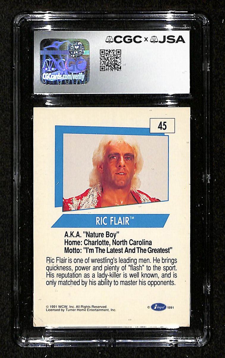 Ric Flair Signed/Auto 1991 Impel WCW Card #45 CGC/JSA GEM MINT 10 199113