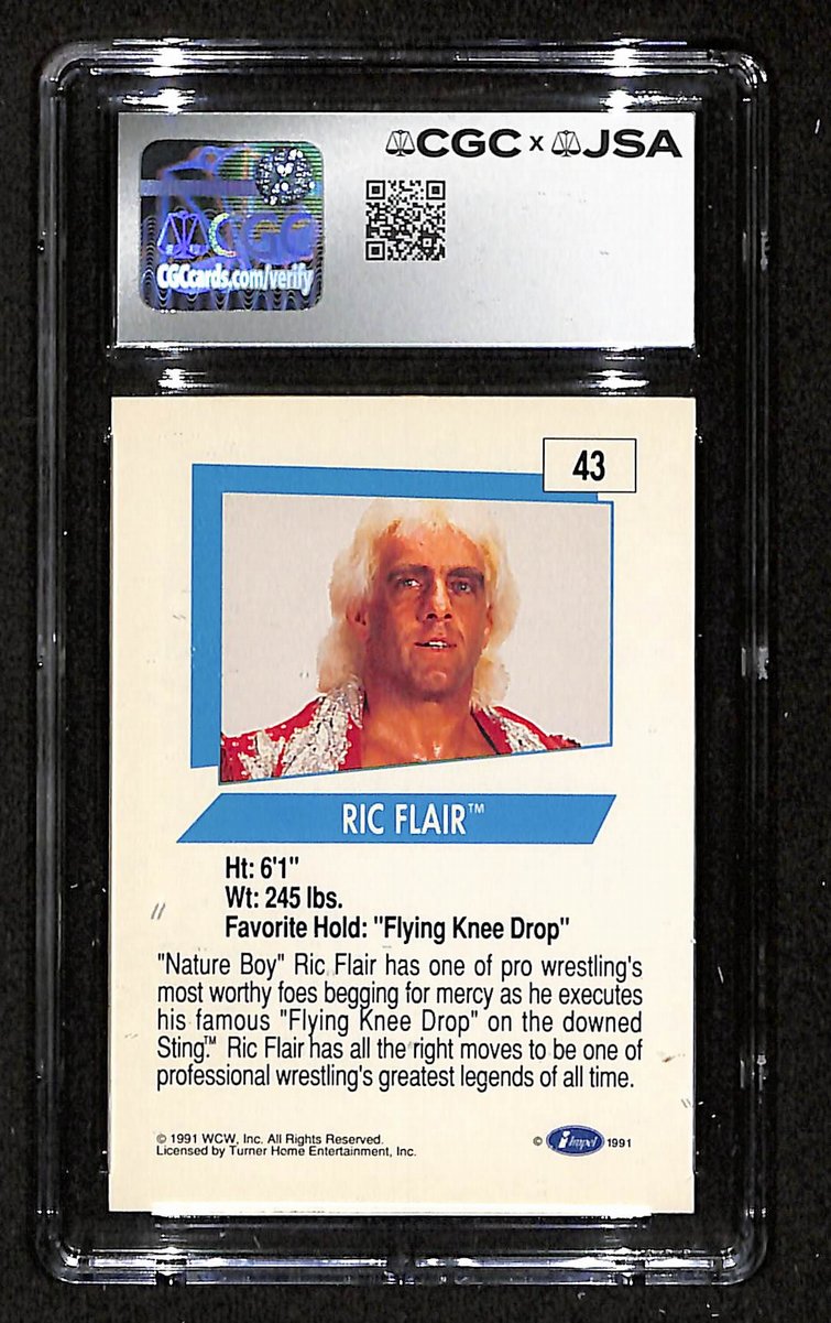 Ric Flair Signed/Auto 1991 Impel WCW Card #43 CGC/JSA GEM MINT 10 199114