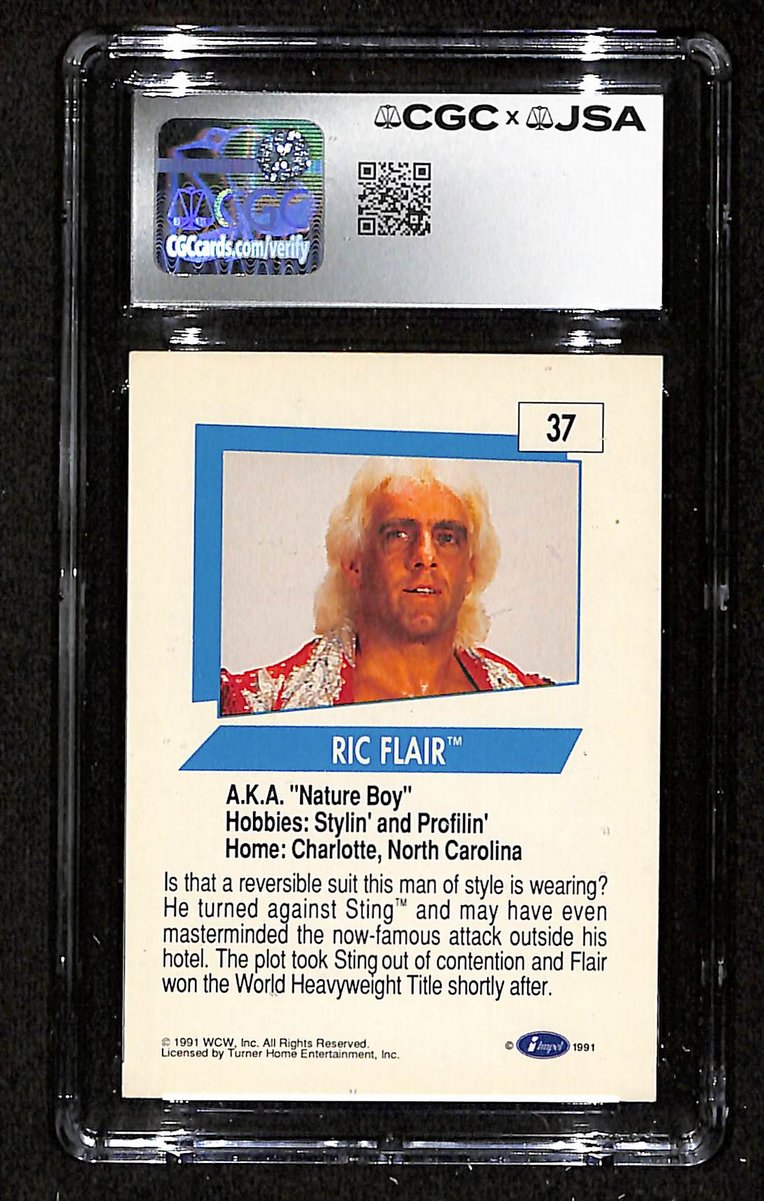 Ric Flair Signed/Auto 1991 Impel WCW Card #37 CGC/JSA GEM MINT 10 199116